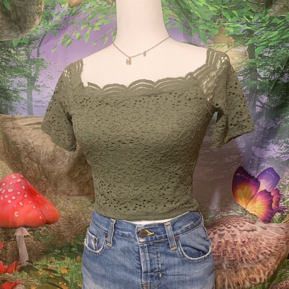 Olive crop top